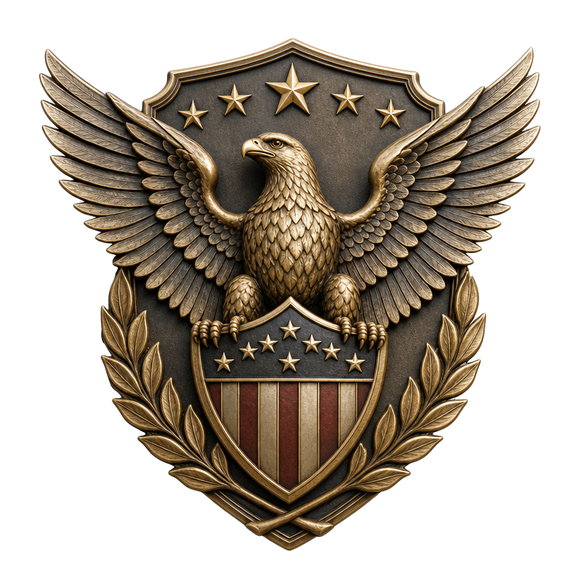 Active military & veterans service emblem